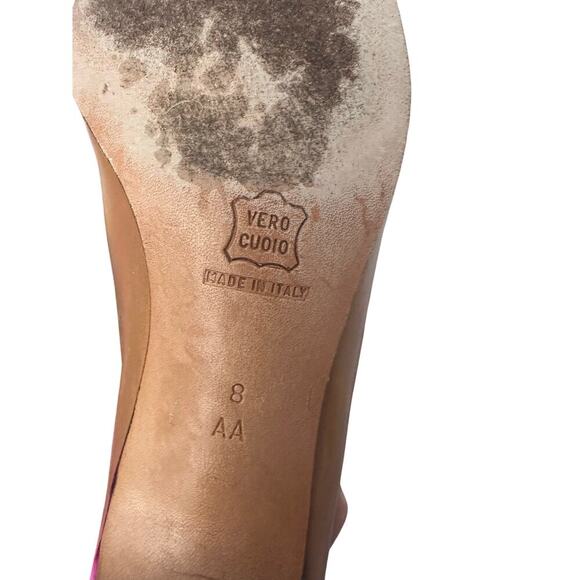 Vintage Salvatore Ferragamo Brown Leather Slip On Pump Heels loafers Size 8 - Picture 8 of 11